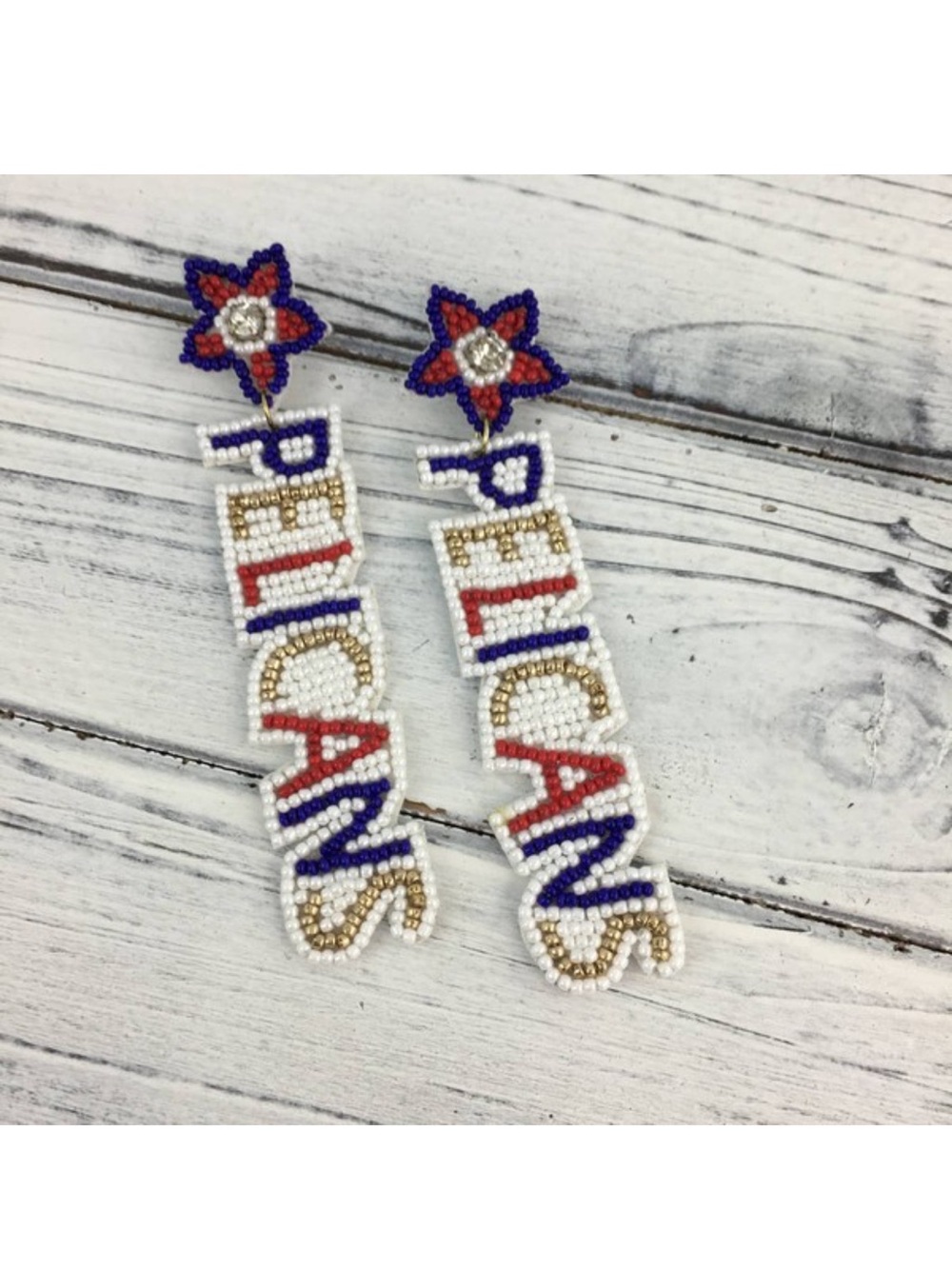 New Orleans Pelicans beaded earrings